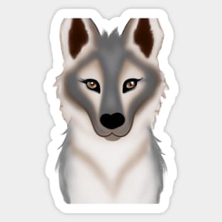 Cute Wolf Drawing Sticker